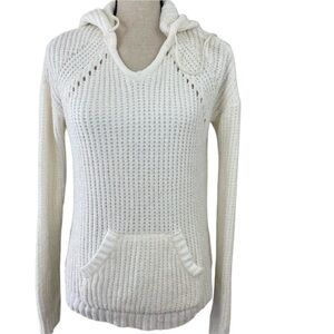 NWOT Love Crazy Hooded Sweater Top. White. Sz XL.
